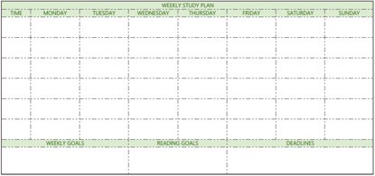 Study plan example