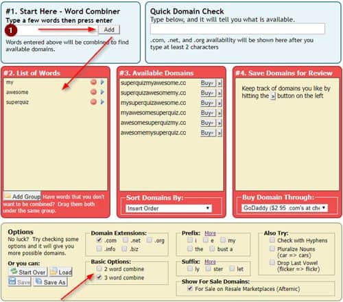 Find a domain name tool